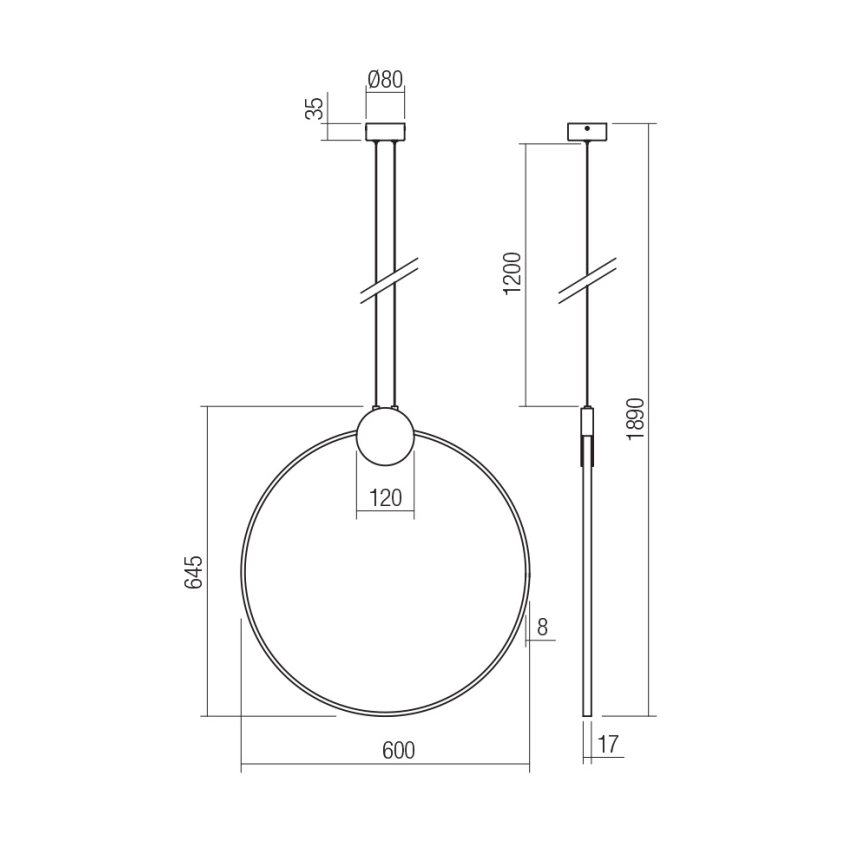 Redo 01-3107 - LED Lühter ATOM LED/20W/230V d. 60 cm