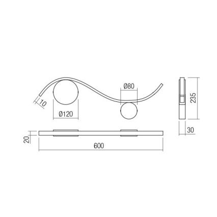 Redo 01-3110 - LED Seinavalgusti WAVE LED/9W/230V must