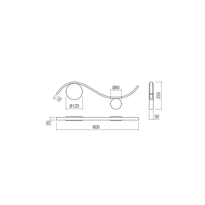 Redo 01-3110 - LED Seinavalgusti WAVE LED/9W/230V must