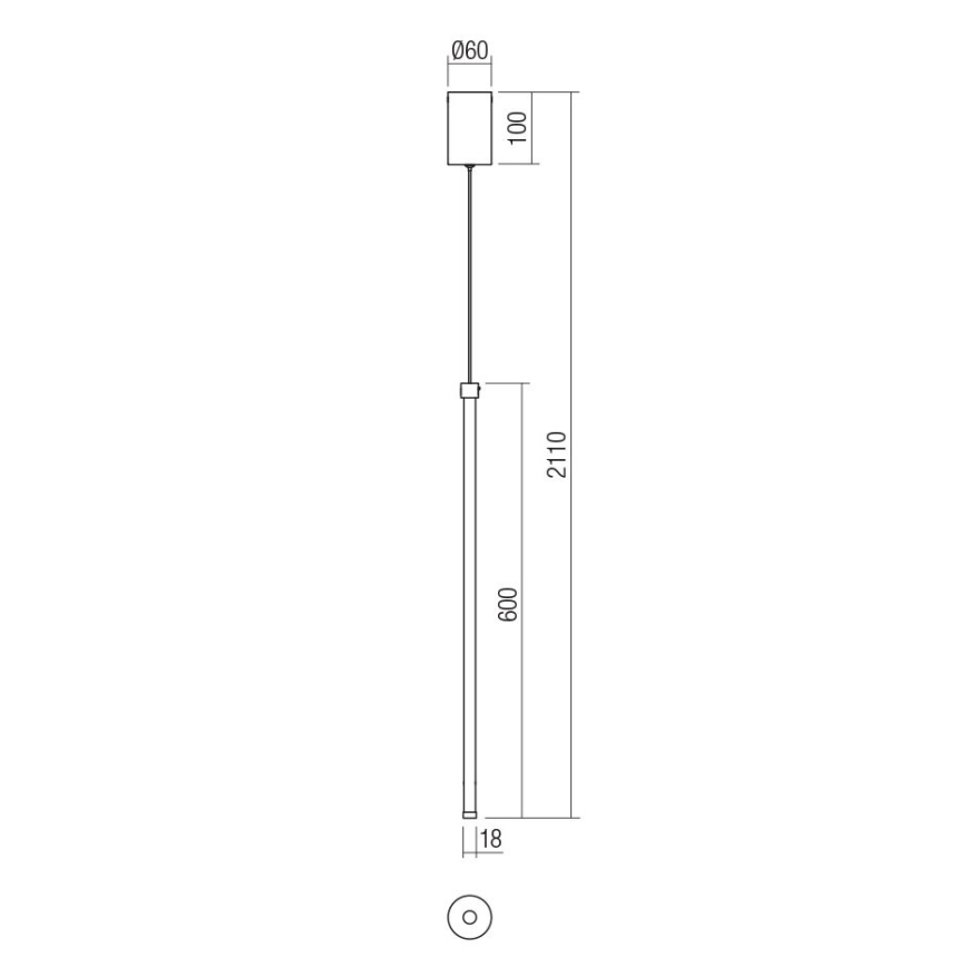 Redo 01-3116 - LED Lühter TABOO LED/9W/230V must