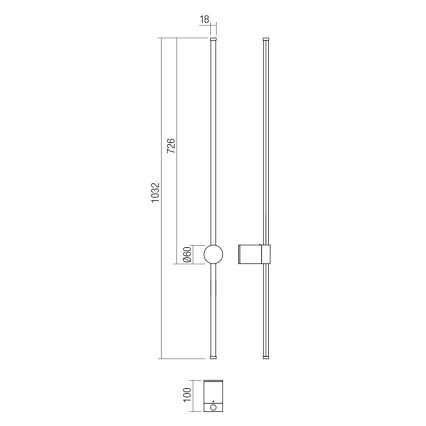 Redo 01-3124 - LED Seinavalgusti TABOO LED/11W/230V messing