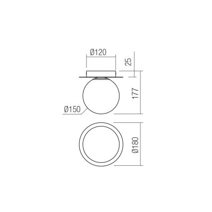 Redo 01-3128 - Laevalgusti HAIKU 1xE14/28W/230V messing