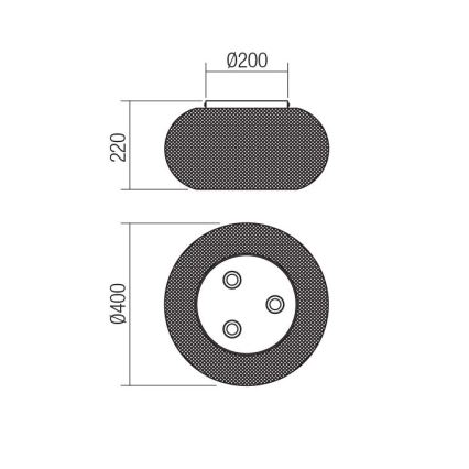 Redo 01-3139 - Laevalgusti CROKET 3xE27/42W/230V d. 40 cm kuldne