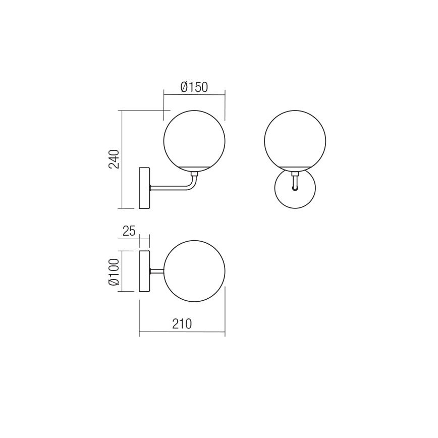 Redo 01-3148 - Seinavalgusti BOWLING 1xE27/42W/230V must
