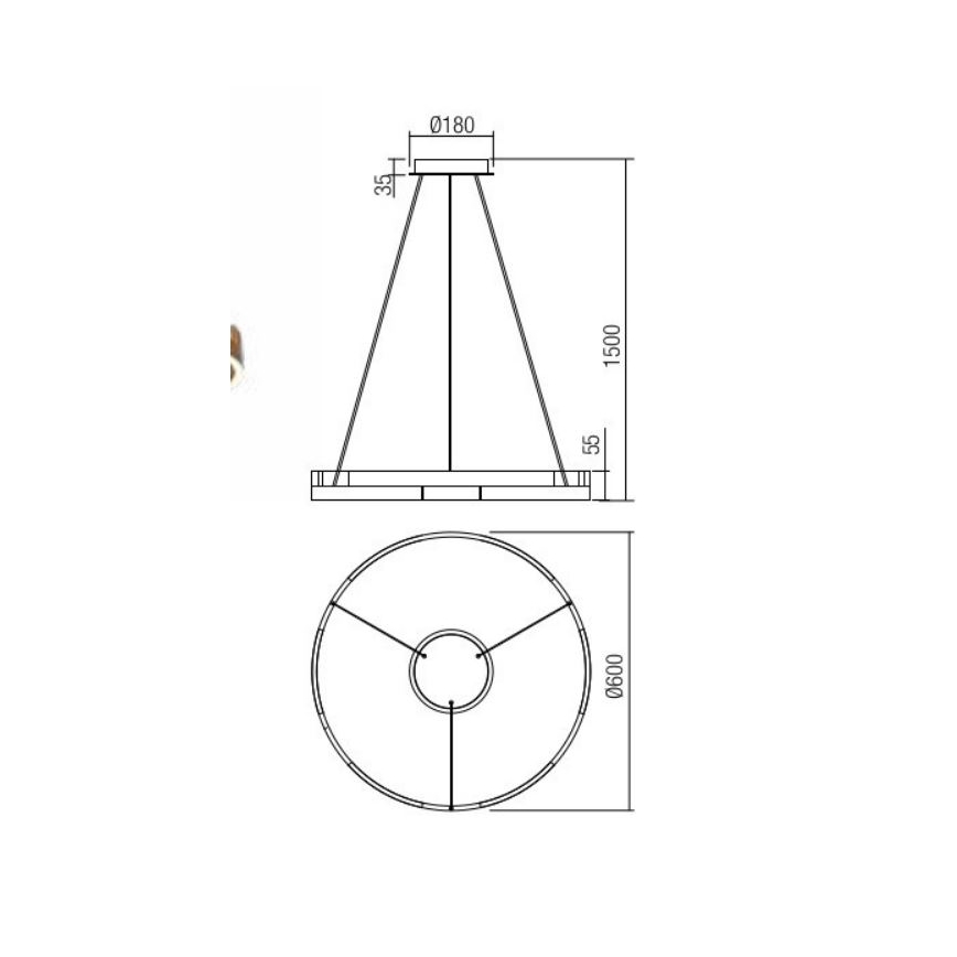 Redo 01-3173 - LED Hämardatav lühter CASTLE LED/36W/230V must