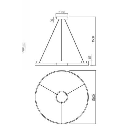 Redo 01-3175 - LED Hämardatav lühter CASTLE LED/45W/230V kuldne