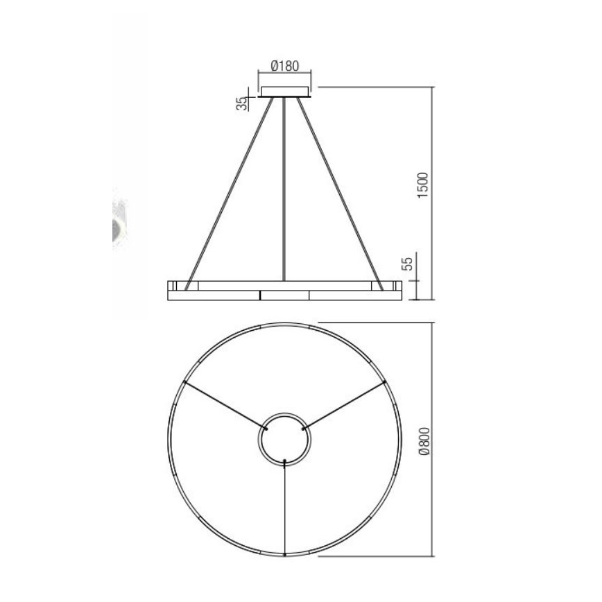 Redo 01-3176 - LED Hämardatav lühter CASTLE LED/45W/230V must