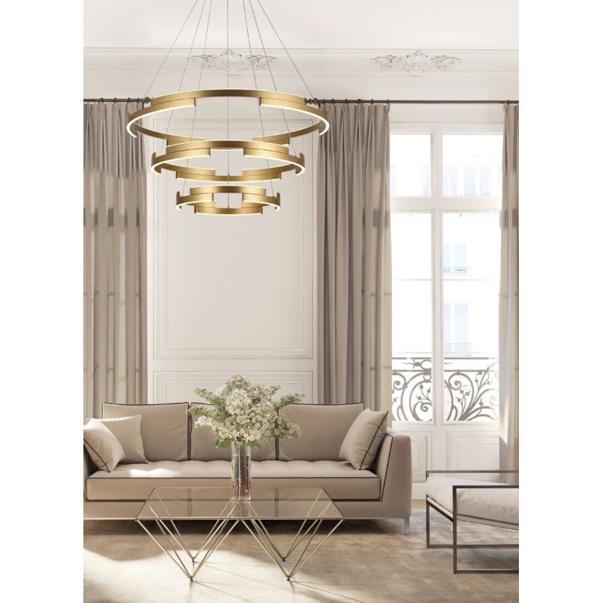 Redo 01-3181 - LED Hämardatav lühter CASTLE LED/80W/230V kuldne