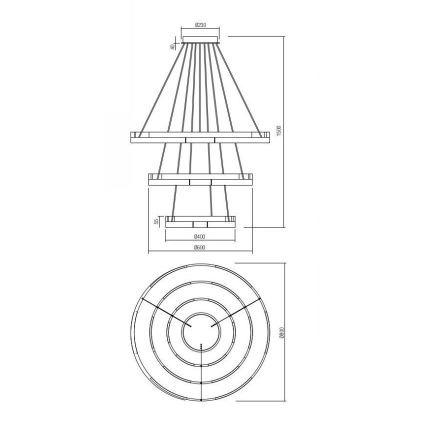 Redo 01-3181 - LED Hämardatav lühter CASTLE LED/80W/230V kuldne
