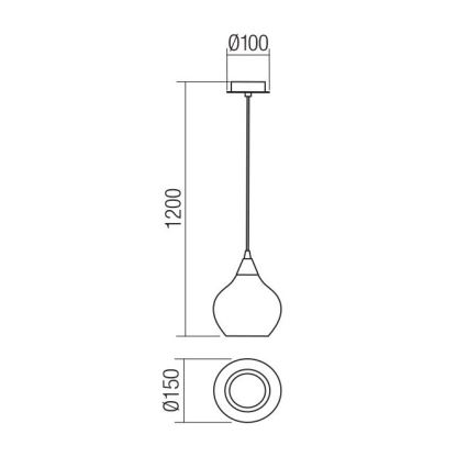 Redo 01-3190 - Lühter TANNER 1xE14/28W/230V d. 15 cm