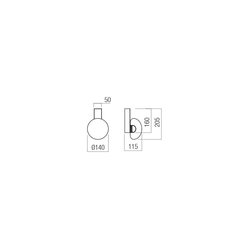 Redo 01-3240 - LED Seinavalgusti SINCLAIR LED/6,5W/230V CRI 93 IP21 must