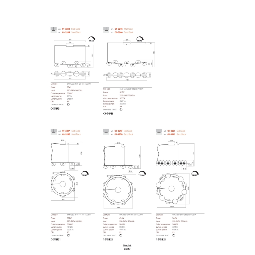 Redo 01-3242 - LED Seinavalgusti SINCLAIR LED/6,5W/230V CRI 93 IP21 must