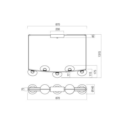 Redo 01-3243 - LED Hämardatav lühter SINCLAIR LED/35W/230V CRI 93 IP21 kuldne