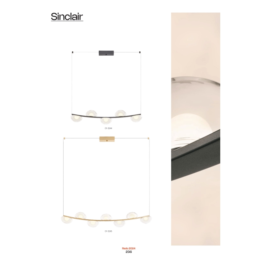 Redo 01-3244 - LED Hämardatav lühter SINCLAIR LED/35W/230V CRI 93 IP21 must