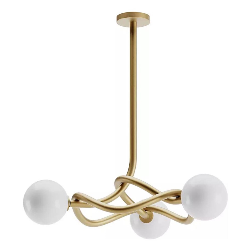 Redo 01-3256 - Varrega lühter CONFUSIO 3xE14/28W/230V, läbimõõt 76 cm, kuldne