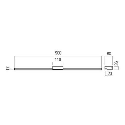 Redo 01-3271 - ASTON LED vannitoa peeglivalgusti, 18W/230V, 3000/4000K, 90 cm, CRI 90, IP44, valge