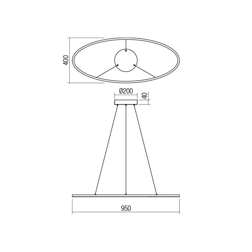 Redo 01-3337 - LED hämardatav lühter köisriputusega LEO LED/48W/230V 3000/4000K CRI 90 40x95 cm valge