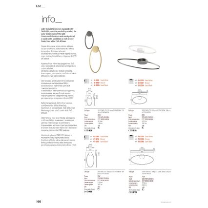 Redo 01-3338 - LED-hämardatav kaabliga riputatav lühter LEO LED/48W/230V 3000/4000K CRI 90 40x95 cm pronks