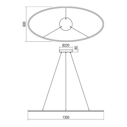Redo 01-3340 - LED-hämardatav rippvalgusti juhtmel LEO LED/67W/230V 3000/4000K CRI 90 60x130 cm valge
