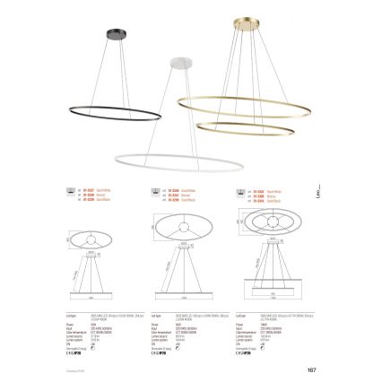 Redo 01-3342 - LED hämardatav rippvalgusti kaabliga LEO LED/115W/230V 3000/4000K CRI 90 60x130 cm valge