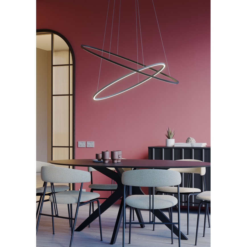 Redo 01-3343 - LED-hämardatav kaabliga ripatslühter LEO LED/115W/230V 3000/4000K CRI 90 60x130 cm must