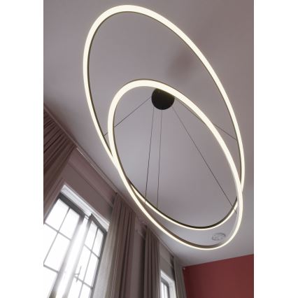 Redo 01-3343 - LED-hämardatav kaabliga ripatslühter LEO LED/115W/230V 3000/4000K CRI 90 60x130 cm must