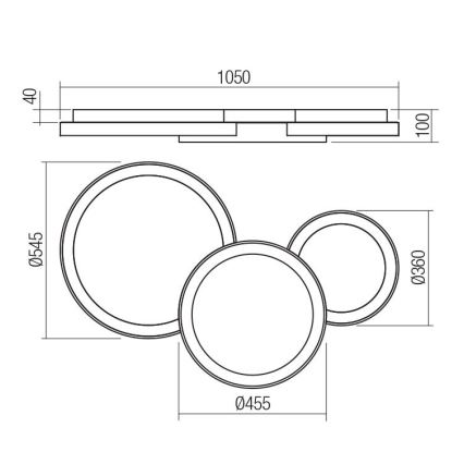 Redo 01-3375 - LED Hämardatav laevalgusti COMBI LED/72W/230V 3000/4000/6000K CRI98 must