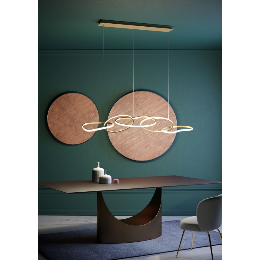 Redo 01-3392 - hämardatav kaabliga riputatav lühter BIAS LED/120W/230V 3000/4500/6500K CRI 90 kuldne