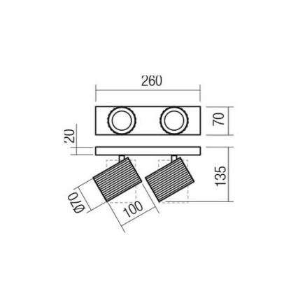 Redo 01-3403 - Suunavalgusti DELPHI 2xGU10/7W/230V must