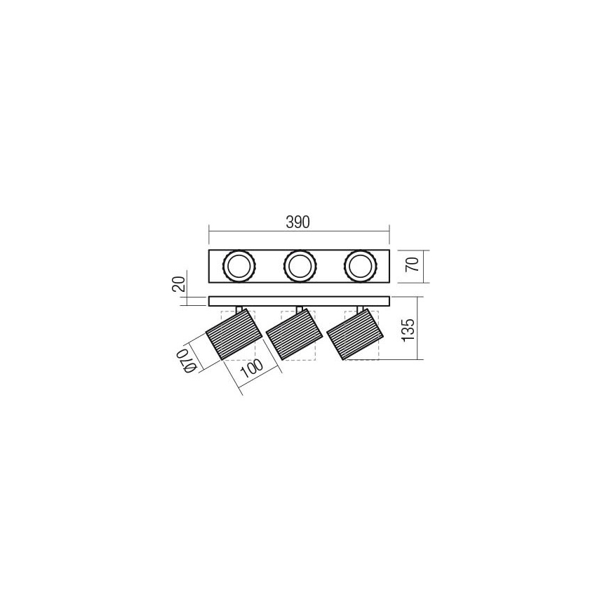 Redo 01-3405 - kohdevalgusti DELPHI 3xGU10/7W/230V kuldne