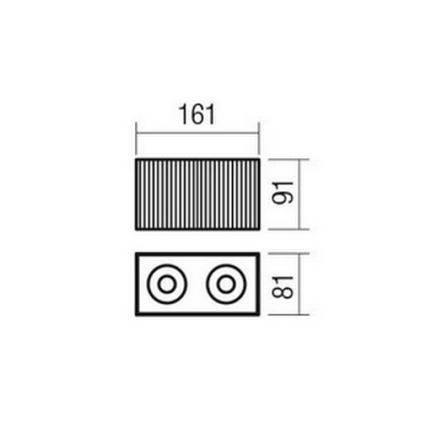Redo 01-3412 - DELPHI suunavalgusti 2xGU10/7W/230V 16,1x8,1 cm must