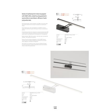 Redo 01-3460 - LED Pildivalgusti LINEAR LED/8W/230V 35 cm CRI 92 valge