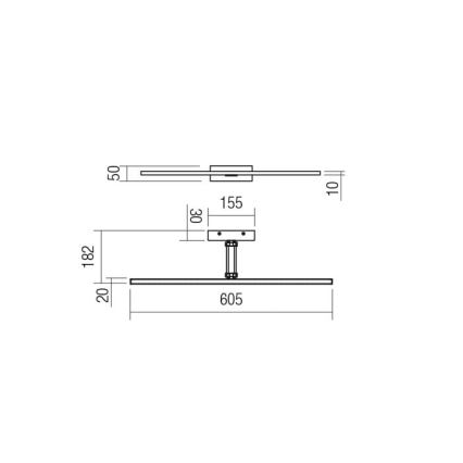 Redo 01-3462 - LED Pildivalgusti LINEAR LED/8W/230V 60,5 cm CRI 92 valge