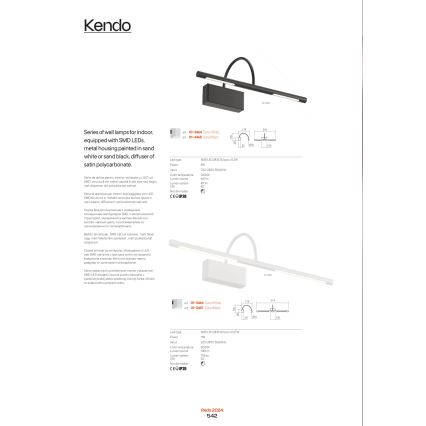 Redo 01-3464 - LED Pildivalgusti KENDO LED/6W/230V 34,4 cm CRI 92 valge