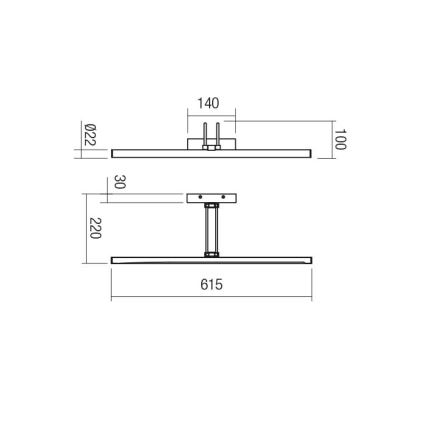 Redo 01-3470 - LED Pildivalgusti IKON LED/16,4W/230V 61,5 cm CRI 92 valge