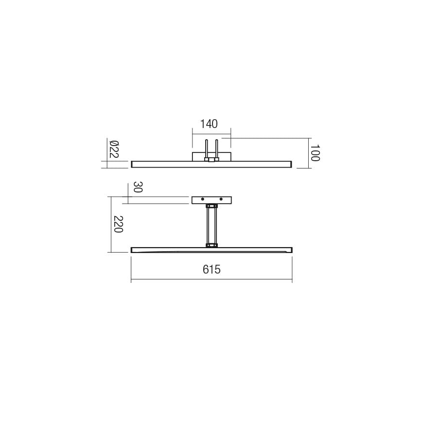 Redo 01-3473 - LED Pildivalgusti IKON LED/16,4W/230V 61,5 cm CRI 92 messing