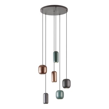 Redo 01-3482 - Lühter BOOM 6xGU10/10W/230V d. 48 cm must/roheline/pruun