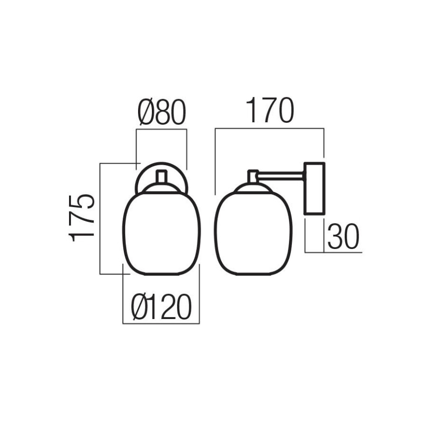 Redo 01-3483 - LED seinalamp KHADI LED/6W/230V CRI 90 must/suitsune