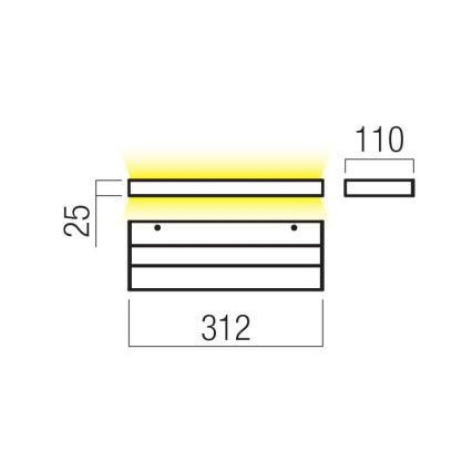 Redo 01-3552 - LED Seinavalgusti SEED LED/15W/230V valge