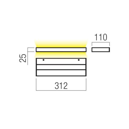 Redo 01-3553 - LED Seinavalgusti SEED LED/15W/230V must