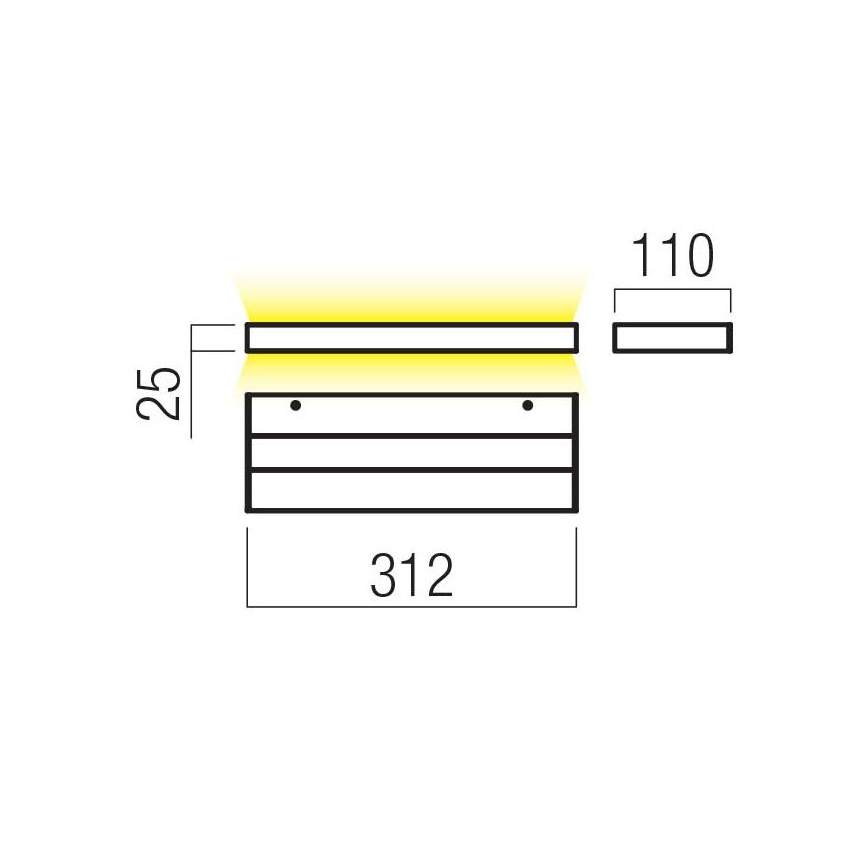 Redo 01-3553 - LED Seinavalgusti SEED LED/15W/230V must