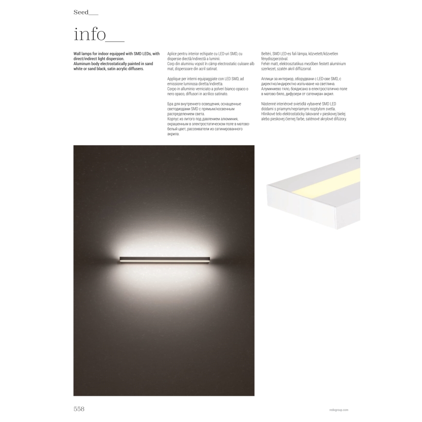 Redo 01-3555 - LED Seinavalgusti SEED LED/30W/230V must