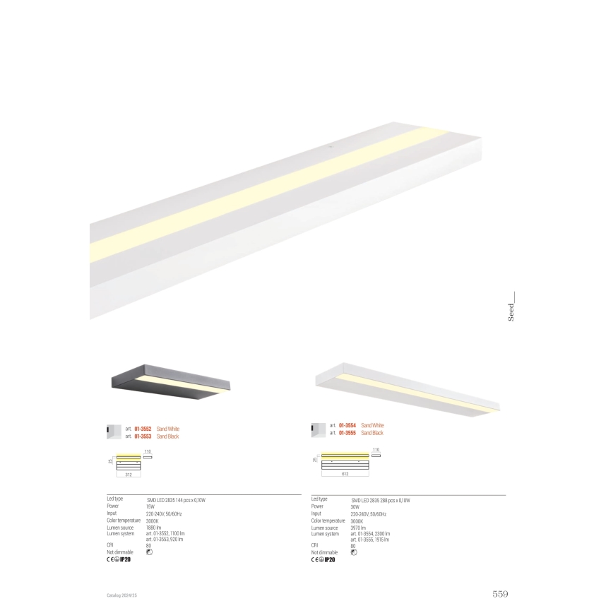 Redo 01-3555 - LED Seinavalgusti SEED LED/30W/230V must