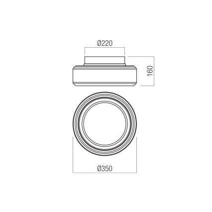 Redo 01-3589 - LED Laevalgusti SOLERA LED/24W/230V d. 35 cm CRI 93 3000/4000K hall
