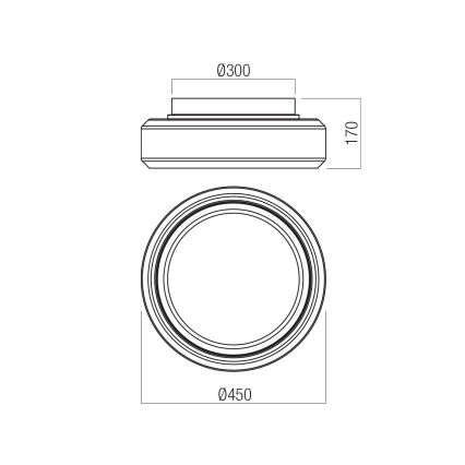Redo 01-3590 - LED Laevalgusti SOLERA LED/36W/230V d. 45 cm CRI 93 3000/4000K hall