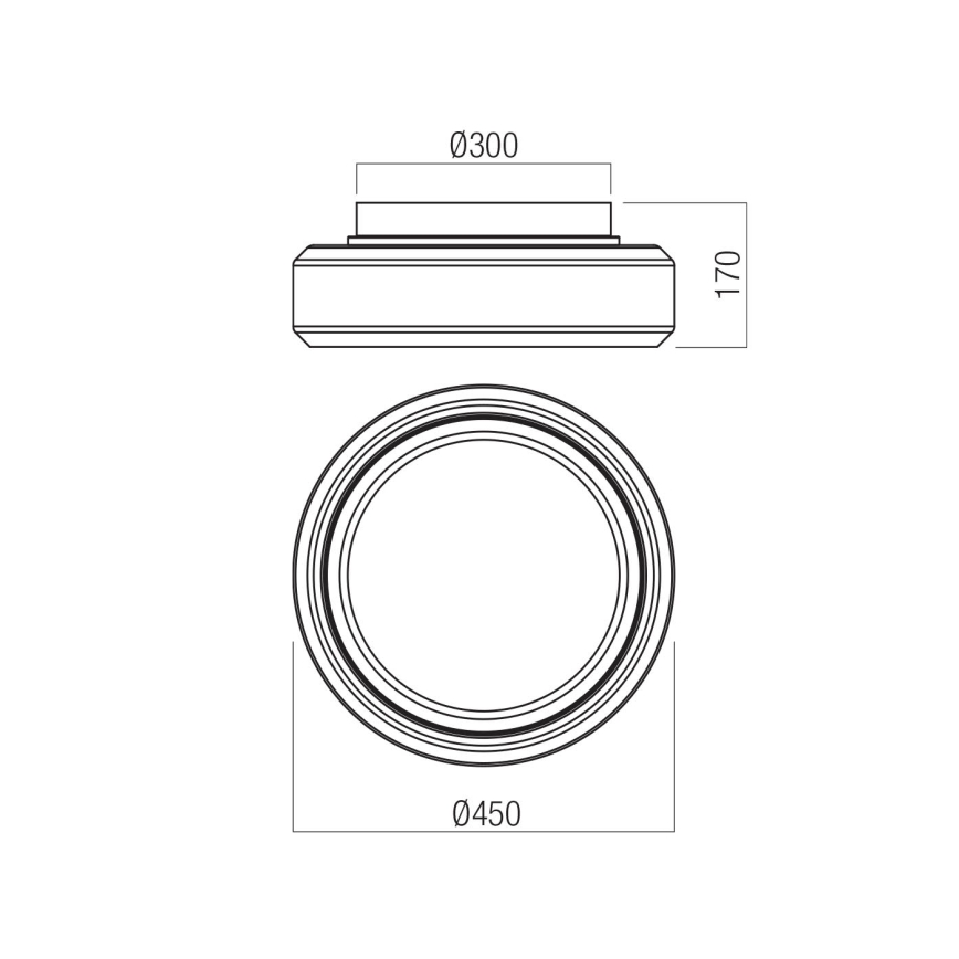 Redo 01-3590 - LED Laevalgusti SOLERA LED/36W/230V d. 45 cm CRI 93 3000/4000K hall