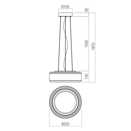 Redo 01-3591 - LED Lühter SOLERA LED/24W/230V d. 35 cm CRI 93 3000/4000K hall