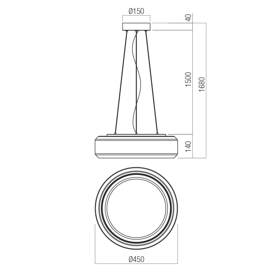 Redo 01-3592 - LED Lühter SOLERA LED/36W/230V d. 45 cm CRI 93 3000/4000K hall