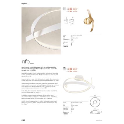 Redo 01-3617 - LED hämardatav ripplamp kaablil IMPULS LED/38W/230V must
