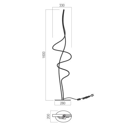 Redo 01-3625 - hämardatav LED-põrandalamp IMPULS LED/36W/230V kuldne